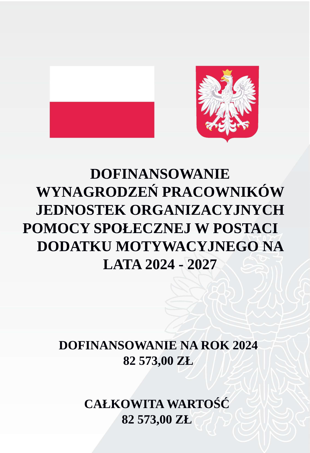 Dofinasowanie wynagrodzeń pracowników jednostek organizacyjnych pomocy społecznej w postaci dodatku motywacyjnego na lata 2024-2027