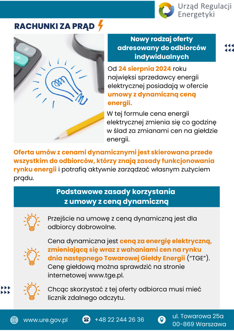 nowy rodzaj oferty adresowanej do odbiorców indywidualnych - umowa z ceną dynamiczną.