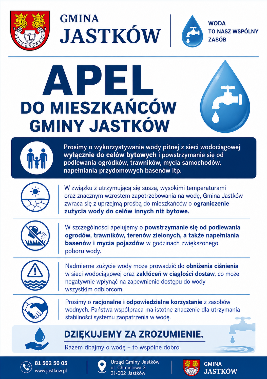 apel dotyczący wody